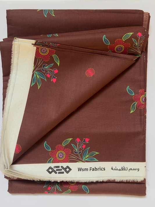 بوطيره | Flower Brown Tana Lawn